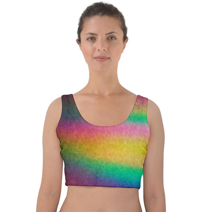 Rainbow Streaks Velvet Crop Top