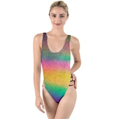 Rainbow Streaks High Leg Strappy Swimsuit