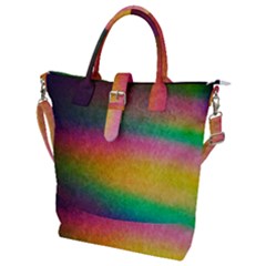 Rainbow Streaks Buckle Top Tote Bag