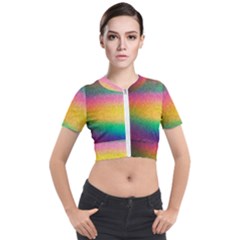 Rainbow Streaks Short Sleeve Cropped Jacket