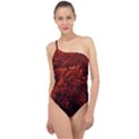 Red Goldenrod Classic One Shoulder Swimsuit View1