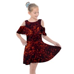 Red Goldenrod Kids  Shoulder Cutout Chiffon Dress