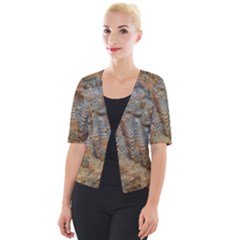 Shell Fossil Cropped Button Cardigan