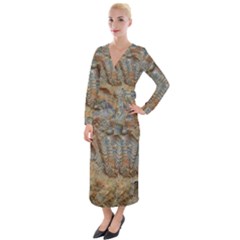 Shell Fossil Velvet Maxi Wrap Dress