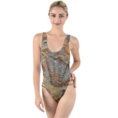 Shell Fossil High Leg Strappy Swimsuit