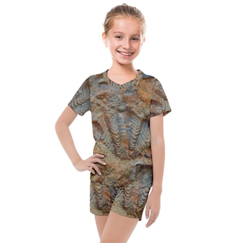 Shell Fossil Kids  Mesh Tee And Shorts Set by okhismakingart