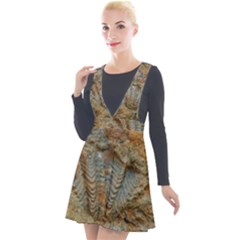 Shell Fossil Plunge Pinafore Velour Dress