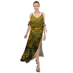 Yellow Goldrenrod Maxi Chiffon Cover Up Dress