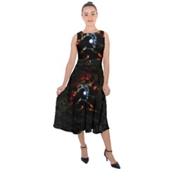 Moon Supernova Midi Tie-back Chiffon Dress