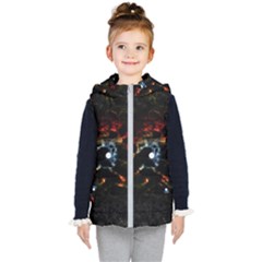 Moon Supernova Kids  Hooded Puffer Vest by okhismakingart