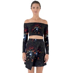 Moon Supernova Off Shoulder Top With Skirt Set by okhismakingart