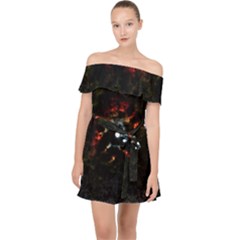 Moon Supernova Off Shoulder Chiffon Dress