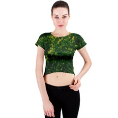 Green Goldenrod Crew Neck Crop Top by okhismakingart