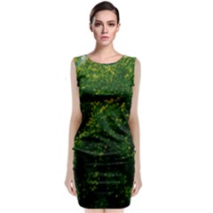 Green Goldenrod Sleeveless Velvet Midi Dress by okhismakingart