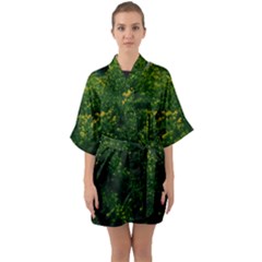 Green Goldenrod Quarter Sleeve Kimono Robe