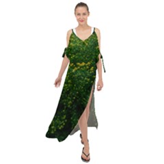 Green Goldenrod Maxi Chiffon Cover Up Dress