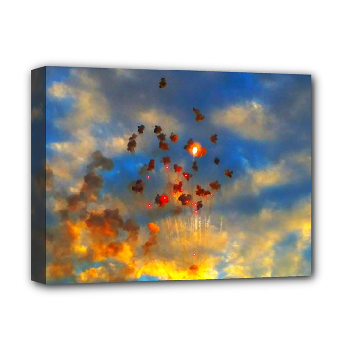 Football Fireworks Deluxe Canvas 16  x 12  (Stretched) 