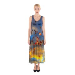 Football Fireworks Sleeveless Maxi Dress by okhismakingart