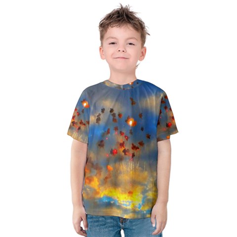 Football Fireworks Kids  Cotton Tee by okhismakingart