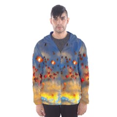 Football Fireworks Men s Hooded Windbreaker by okhismakingart