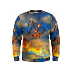 Football Fireworks Kids  Sweatshirt by okhismakingart