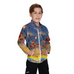 Football Fireworks Kids  Windbreaker by okhismakingart