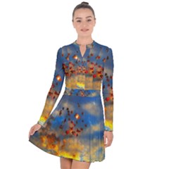 Football Fireworks Long Sleeve Panel Dress