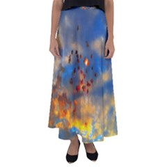 Football Fireworks Flared Maxi Skirt by okhismakingart