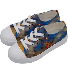 Football Fireworks Kids  Low Top Canvas Sneakers by okhismakingart