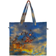 Football Fireworks Canvas Travel Bag by okhismakingart