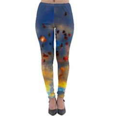 Football Fireworks Lightweight Velour Leggings by okhismakingart