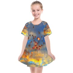 Football Fireworks Kids  Smock Dress