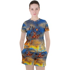 Football Fireworks Women s Tee And Shorts Set