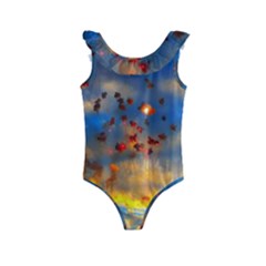 Football Fireworks Kids  Frill Swimsuit