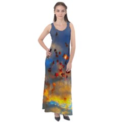 Football Fireworks Sleeveless Velour Maxi Dress by okhismakingart