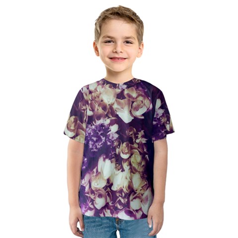 Soft Purple Hydrangeas Kids  Sport Mesh Tee by okhismakingart