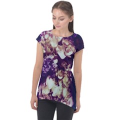 Soft Purple Hydrangeas Cap Sleeve High Low Top