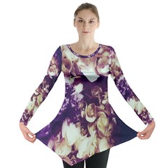 Soft Purple Hydrangeas Long Sleeve Tunic  by okhismakingart