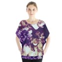 Soft Purple Hydrangeas Batwing Chiffon Blouse View1