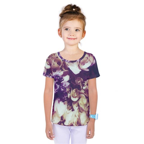 Soft Purple Hydrangeas Kids  One Piece Tee by okhismakingart