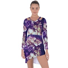 Soft Purple Hydrangeas Asymmetric Cut-out Shift Dress by okhismakingart