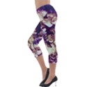 Soft Purple Hydrangeas Lightweight Velour Capri Leggings  View3