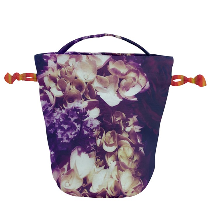 Soft Purple Hydrangeas Drawstring Bucket Bag