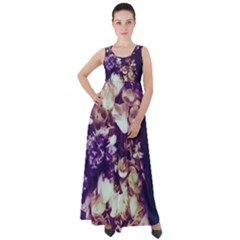 Soft Purple Hydrangeas Empire Waist Velour Maxi Dress by okhismakingart