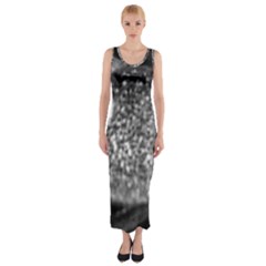 Black-and-white Water Droplet Fitted Maxi Dress by okhismakingart