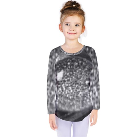 Black-and-white Water Droplet Kids  Long Sleeve Tee by okhismakingart