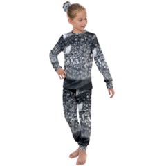 Black-and-white Water Droplet Kids  Long Sleeve Set  by okhismakingart