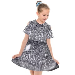 Black-and-white Water Droplet Kids  Short Sleeve Shirt Dress by okhismakingart