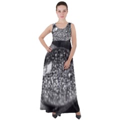 Black-and-white Water Droplet Empire Waist Velour Maxi Dress by okhismakingart