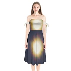 Bright Star Version One Shoulder Tie Bardot Midi Dress by okhismakingart